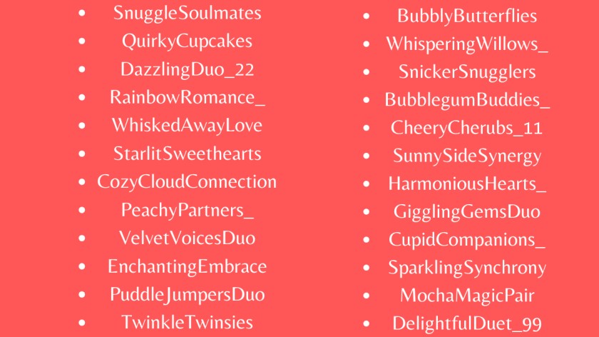 400 Matching Usernames For Your Perfect Duo Couples Trio Squad Vibes