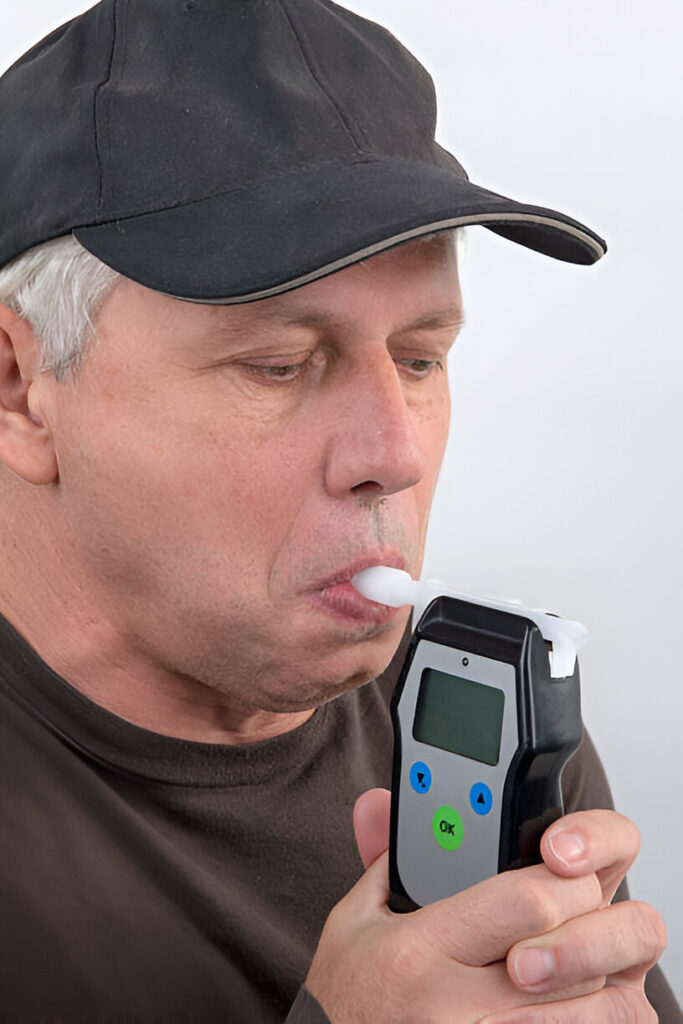 Breathalyzer Test During A Dwi Stop